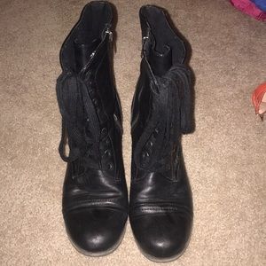 black combat boots